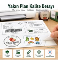 Inkjet Ve Laser Uyumlu Sticker Güçlü Yapışkanlı A4 Etiket Kağıdı MAT YÜZEYLİ 120gsm (100 yaprak)