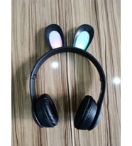 P47r Bluetooth Sevimli Kulak Üstü Kulaklık Siyah