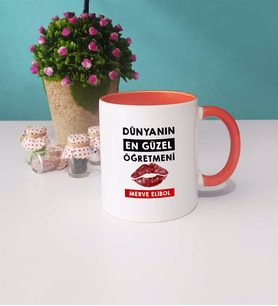Dünyanın En Güzel Öğretmeni Kupa Bardak Turuncu