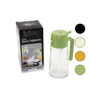 2İN1=SPREYLİ - AKITMALI CAM YAĞDANLIK 450ML KİLİTLİ KAPAKLI - SÜRAHİ MODELİ (5343)