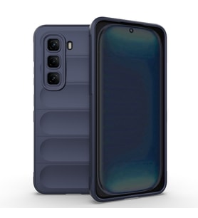 Infinix Hot 50 Pro 4G Uyumlu Kılıf Esnek TPU Oyuklu Arka Yüzey Tasarımlı Zore Etnik Silikon Kapak (Lacivert)