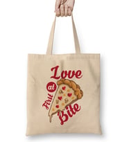 Love At First Bite Pizza Slice Pixel Art Bez Çanta Uzun Saplı