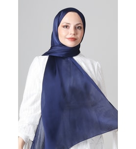 LACİVERT Harem Scarf Como Saten Şal