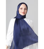 LACİVERT Harem Scarf Como Saten Şal