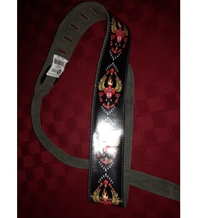 Planet Waves 25LS03 Deri Gitar Askısı Rad Heart (6.3 cm)  Hakiki Deri - Konforlu Ped - Şık Baskı