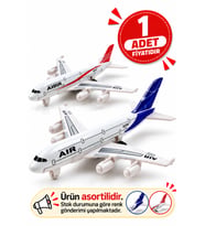 Die-Cast Metal Çek Bırak Oyuncak Yolcu Uçağı 16 cm (Asortili Tekli Ürün)