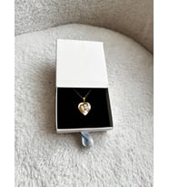 Kişiye Özel Fotoğraf Baskılı Gold Zincirli kalp kolye