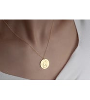 Kişiye Özel 925 Ayar Gümüş Sevimli Fil Çizim Figürlü Kolye (Gold)