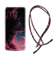 Xiaomi Redmi 8A 8 Pro 9C 9T 10C 11T Pro Kılıf Boyun Asklı Rasta Silikon Wolf and Moon 1380