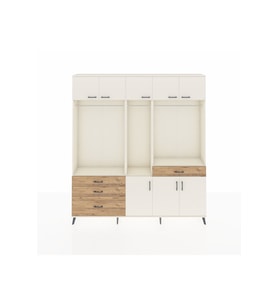 Arges Dolap 8 Raflı 4 Çekmeceli 3 Askılı 220x30x243 Aytaşı-Aytaşı/Çam