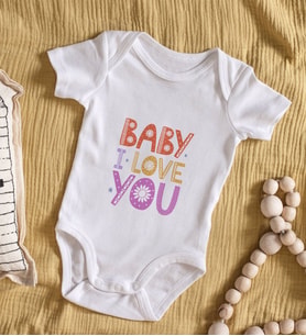 BK Kids Baby I Love Tasarımlı Bebek Body Zıbın - Model 1