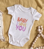 BK Kids Baby I Love Tasarımlı Bebek Body Zıbın - Model 1