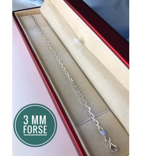 3mm Forse Model 925 Ayar Erkek Gümüş Bileklik (Beyaz)