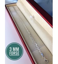 3mm Forse Model 925 Ayar Erkek Gümüş Bileklik (Beyaz)