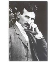 Cakatablo Nikola Tesla Koltukta Oturur Durumda Portresi MDF Tablo