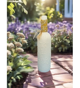 Straw handmade şişe şamdan