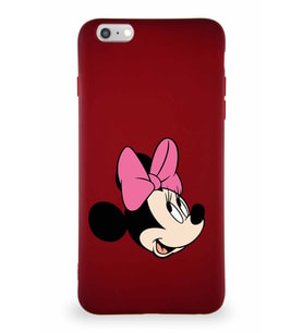 Apple iPhone 6 Plus Soft Premier Kapak Minnie Mouse-A Tasarımlı Silikon Kılıf - Mürdüm (Şeffaf)