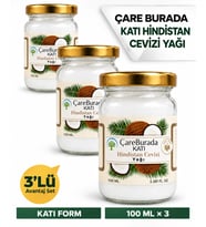 Çare Burada Katı Hindistan Cevizi Yağı 100 ML x 3'lü Avantaj Seti