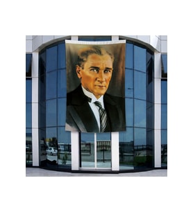 Sivil Mustafa Kemal Atatürk Ay-Yıldız Poster Poster Bayrak Raşel Kumal 4x6 metre ATA2