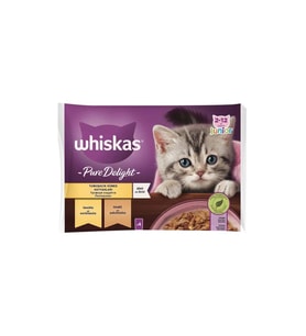 Whiskas Pouch Güveç Eti Çeşitli Yavru Kedi Konservesi 85gr 4 lü Paket x 4 Adet