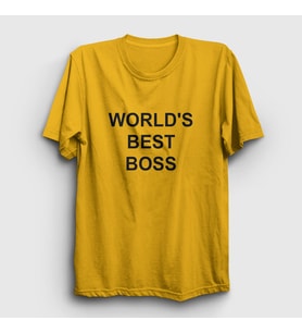 Presmono Unisex Sarı Worlds Best Boss The Office T-Shirt 346460tt (Sarı)