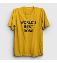 Presmono Unisex Sarı Worlds Best Boss The Office T-Shirt 346460tt (Sarı)