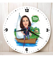 Karikatürlü Sandaldaki Kadın Duvar Saati