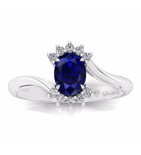 0,50 Karat Pırlantalı Safir Yüzük