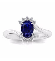 0,50 Karat Pırlantalı Safir Yüzük