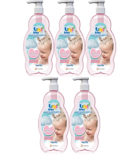 Uni Baby Bebek Kolay Tarama Saç ve Vücut Şampuanı 700ML (Pompalı) (5 Li Set)