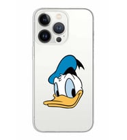 Apple iPhone 13 ProMax Uyumlu Kapak Donald Duck Tasarımlı Şeffaf Silikon Kılıf