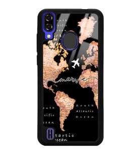 Reeder P13 Blue Uyumlu Transparan Harita Tasarımlı Glossy Telefon Kılıfı
