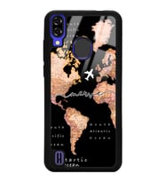 Reeder P13 Blue Uyumlu Transparan Harita Tasarımlı Glossy Telefon Kılıfı