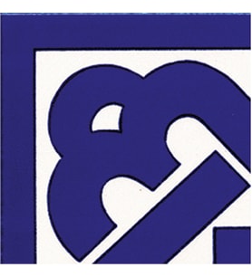 Armada Çini 10x10 cm KSK 20K Kobalt Zincir Desen Çini Bordür Köşe