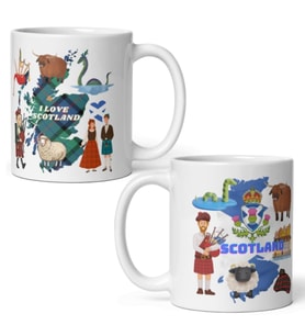 İskoçya Kupa Bardak 2 Adet Seyahat Hatıra Scotland Mug (Karışık)
