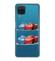 Samsung Galaxy M12 Uyumlu Mcqueen ve Sally Tasarımlı Şeffaf Telefon Kılıfı