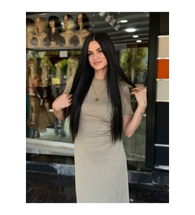 Koyu Kestane Düz Peruk - Yeni Sezon