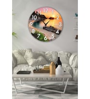Retro Tasarımlı Duvar Saati 35x35 Cm (Baskılı)