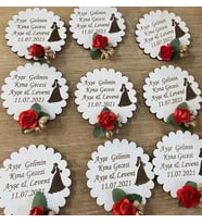 Kişiye Özel Ahşap Magnet Hatıra (Bej)