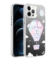 Apple iPhone 12 Pro Max Kılıf Desenli Silver Sert Kapak (Renksiz)
