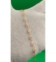 Kadın Minimal Pembe Kalpli Zirkon Taşlı Bileklik (Altın)