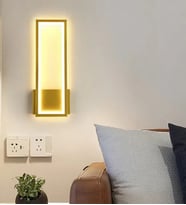 Alberick Dikdörtgen Ledli Duvar Aplik 3252-W12-1E-YY (Gold)