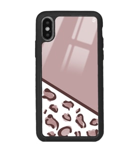 iPhone X Kahve Leopar Tasarımlı Glossy Telefon Kılıfı