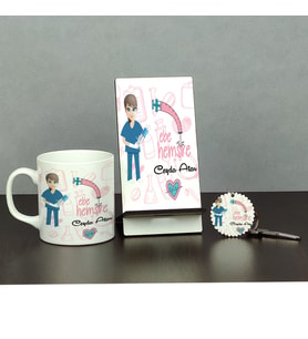 Ebe Hemşireye Hediye Üçlü Set (Kupa + Telefon Standı + Anahtarlık)
