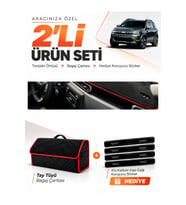 e-biz DACİA DUSTER 3 NESİL (2024-2026) Uyumlu Torpido + Tay Tüyü Çanta - Siyah-Kırmızı - DA011