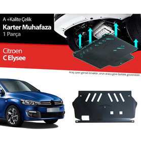 Citroen C. Elysee Çelik Karter Muhafaza Koruma 2013 2014 2015 2016 2017 2018 2019 2020 2021 2022