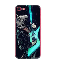 Apple iPhone 5 6 7 8 Plus Se XR Kılıf Desemli Silikon Dog Guitar 1789