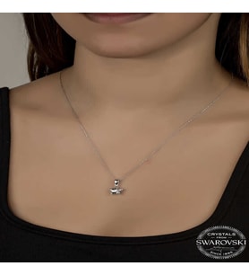 Ucarticaret S-warovski Crystal Taşlı Yıldız Gümüş Kadın Kolye