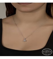 Ucarticaret S-warovski Crystal Taşlı Yıldız Gümüş Kadın Kolye
