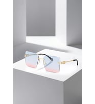 Polo Air UV400 Korumalı Kare Degrade Kadın Güneş Gözlüğü Mavi Pembe Siyah Gold Renk PLG-2125C5